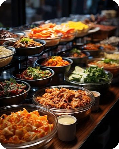 Catering buffet spread
