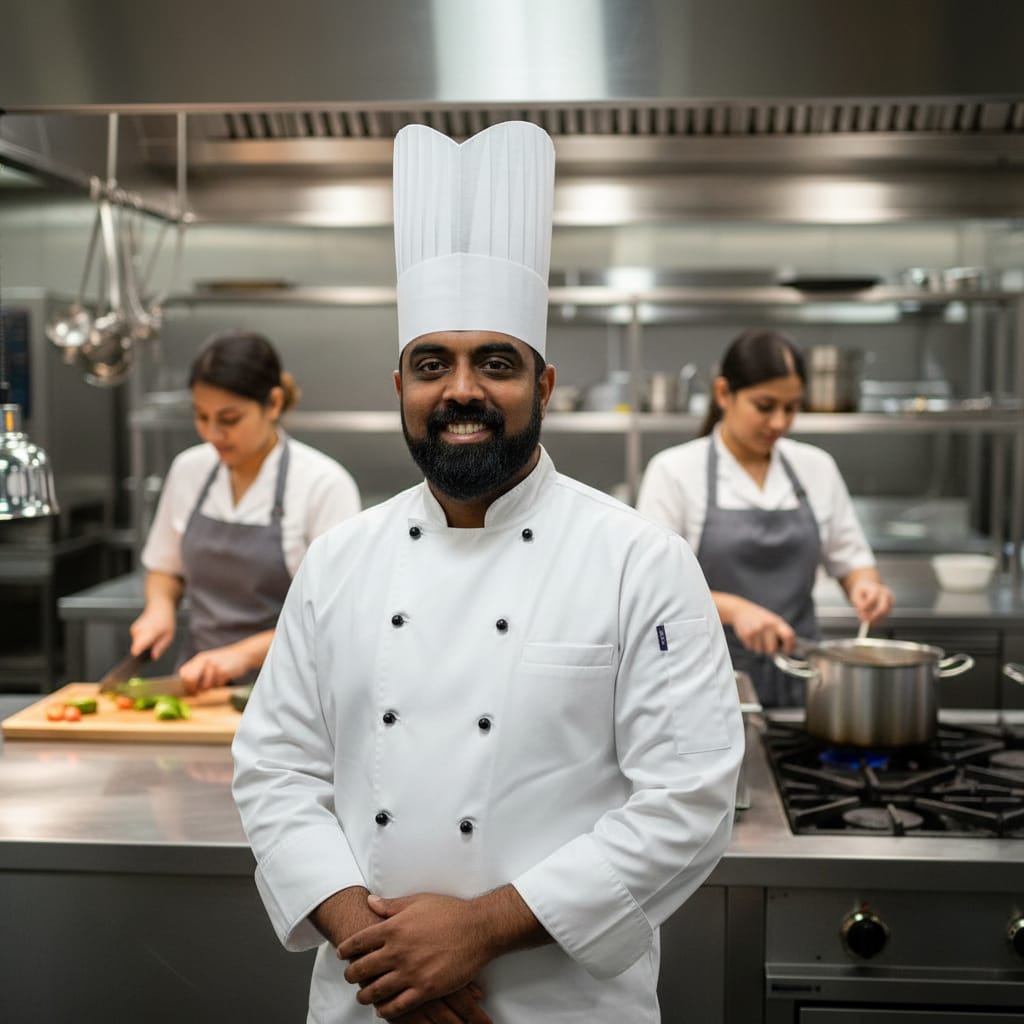 Chandru Balakrishnan in the kitchen
