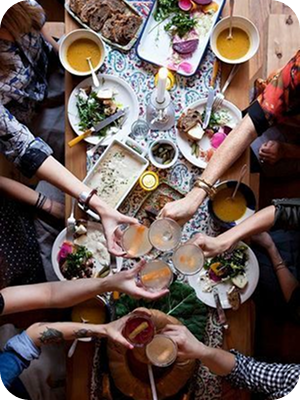 Outdoor catering setup